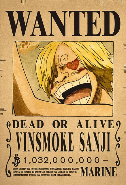 One Piece Bounty Wanted Posters/ pósters se busca One Piece